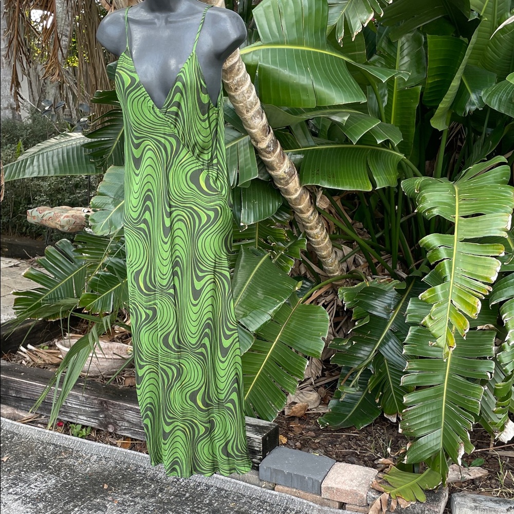bias, cut, geometric print slip dress